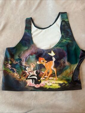 Women’s Bambi Print cropTop in Multicolor BlackMilk sz L